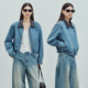 复古水洗牛仔丹宁撞色翻领牛仔外套牛仔裤 BLUEWEDIAN2026春季 新品