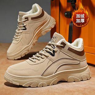 回力冬季男鞋加绒高帮鞋子男百搭厚底工装鞋加厚保暖棉鞋劳保鞋男