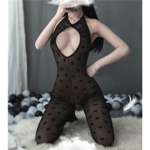 Sexy lingerie sexy suspenders crotchless bodysuit jacquard