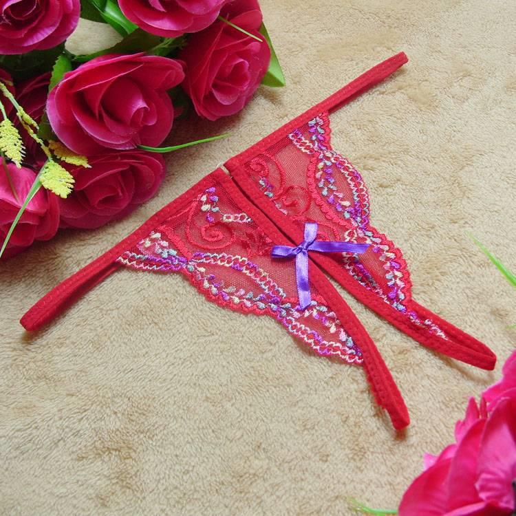 Hot ladies lingerie sexy lace see-through crotchless pants