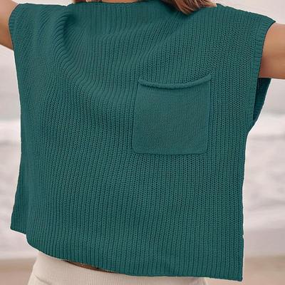 Sleeveless pullover sweater versatile fashion round neck