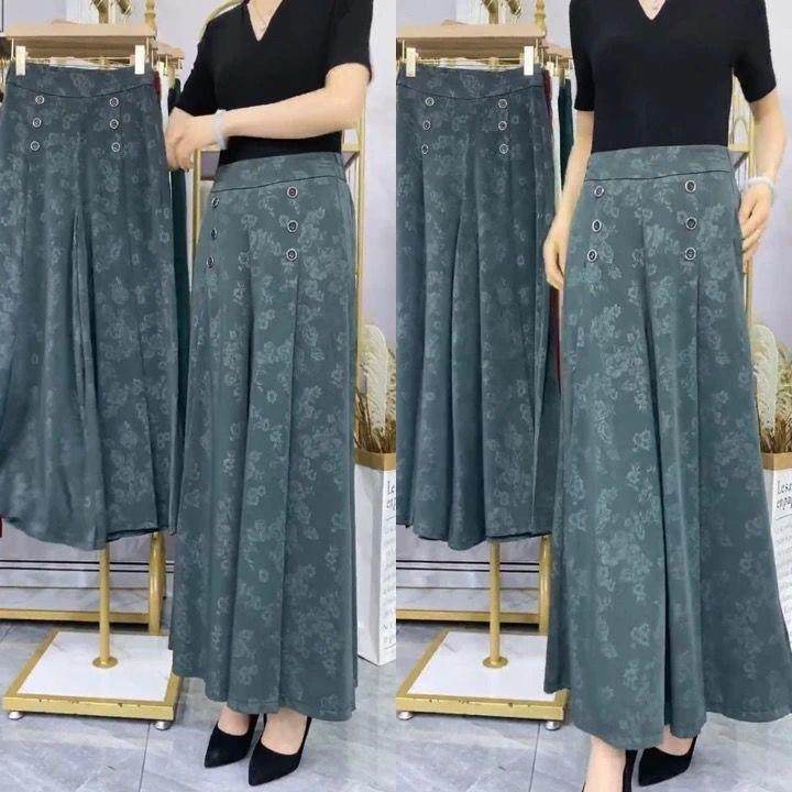 pants casual points nine drape pants leg wide slim culottes