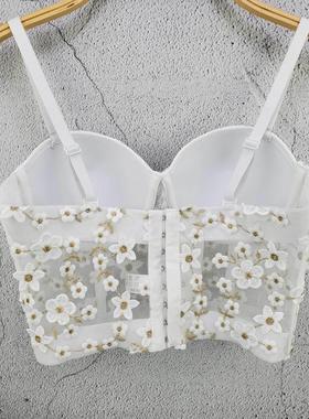 rhinestone steampunk women bra high-end up push underbust