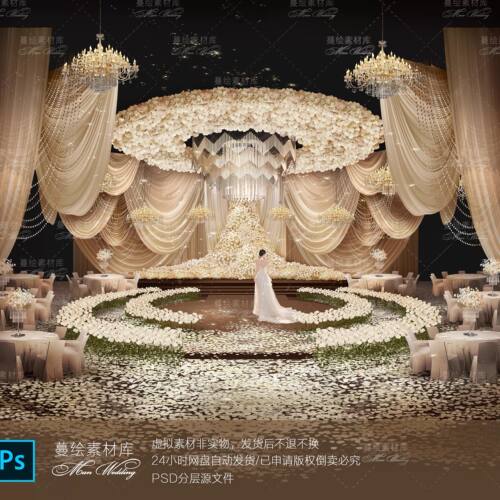 清新简约婚礼欢迎牌 PSD 源文件支持自由修改文字信息