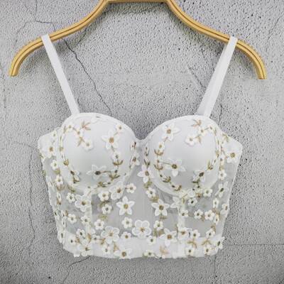 size plus corset vest cropped bra floral womens bralette