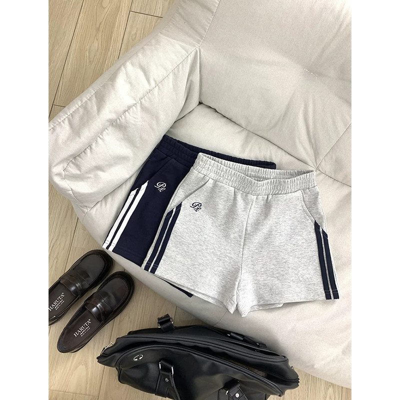 美式三条杆休闲运动短裤女2025新款夏季宽松高腰显瘦a字阔腿热裤,女装/女士精品,休闲裤,淘宝优惠券,粉丝福利购,淘宝优惠卷