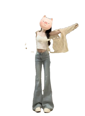 浅色微辣叭牛仔裤女小个子春秋款