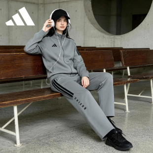 Adidas阿迪达斯运动套装女子春秋经典三条纹立领夹克外套直筒长裤