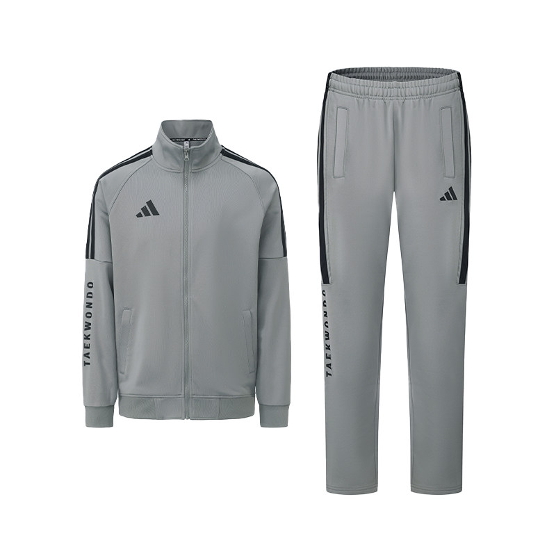 Adidas阿迪达斯运动套装男女立领夹克长裤透气休闲韩式潮流两件套