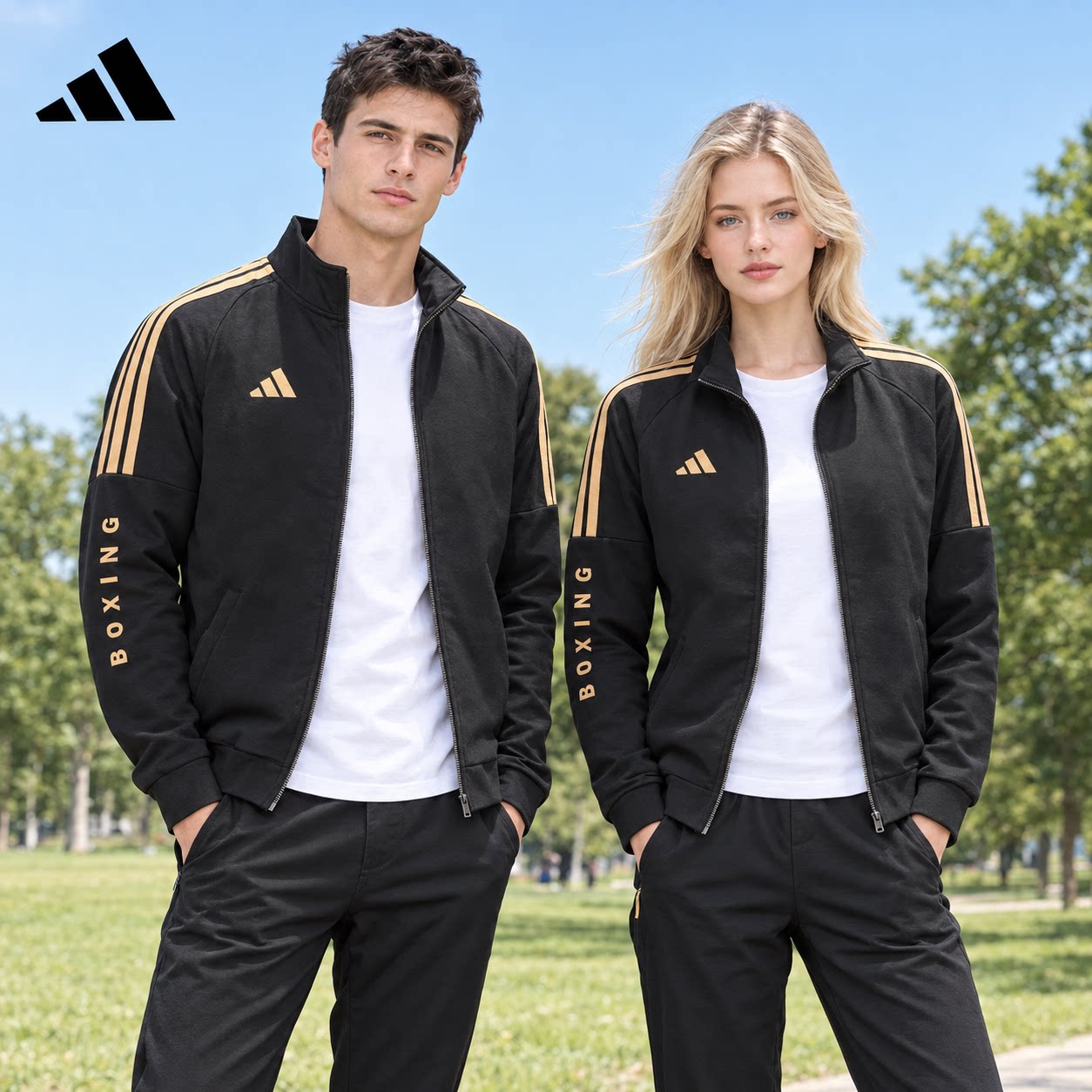 adidas阿迪达斯外套男士经典三条杠休闲夹克运动舒适高级感上衣