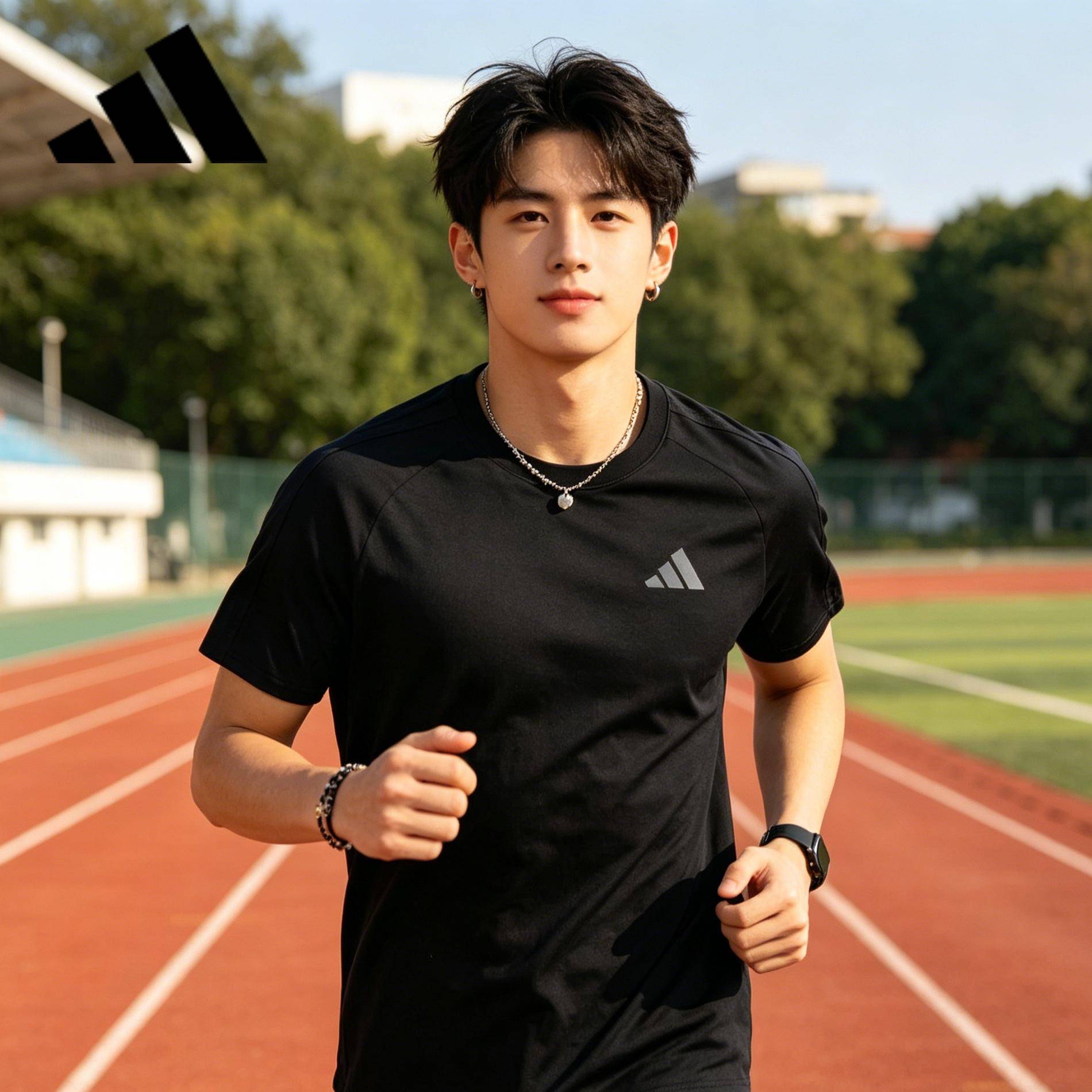 adidas阿迪达斯26夏季新品速干短袖男女运动透气跑步吸湿排汗T恤