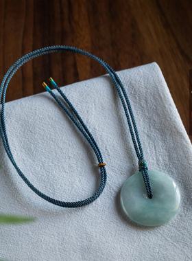 孤品【前程圆满.平安扣】翡翠吊坠玉佩男女高档毛衣项链一物一证