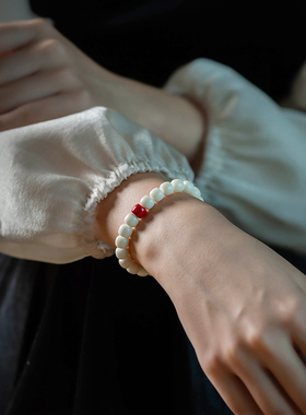 白菩提手串和田玉转运珠手链女款