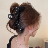 蝴蝶结发夹女2025新款 last kiss 高端气质磨砂抓夹后脑勺盘发神器