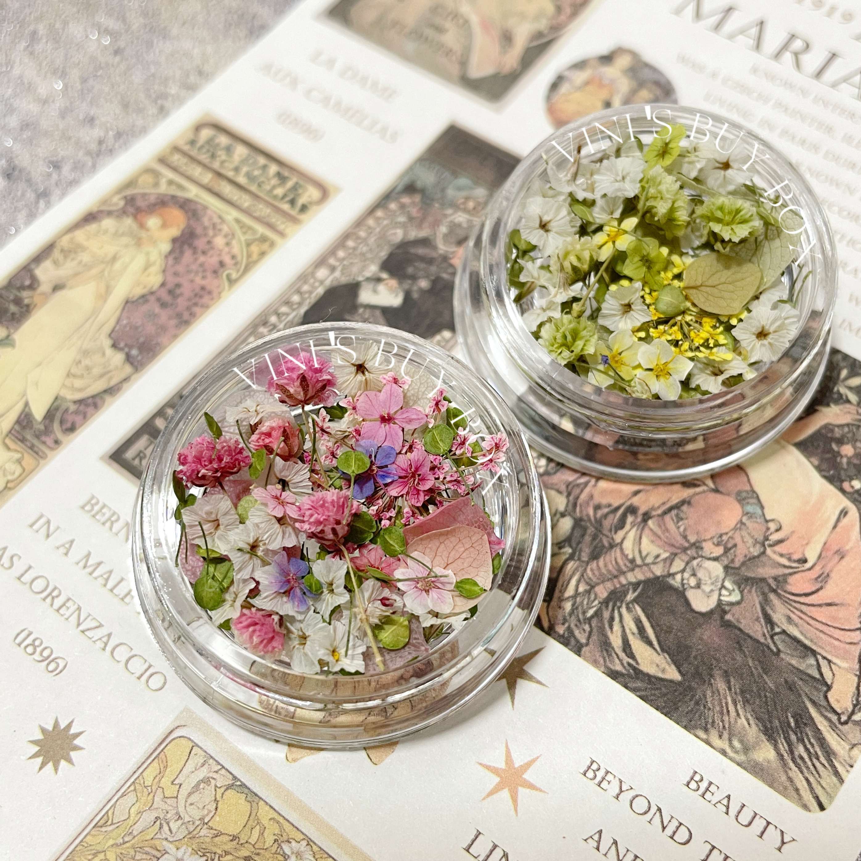 美甲干花混款小碎花ins日系饰品