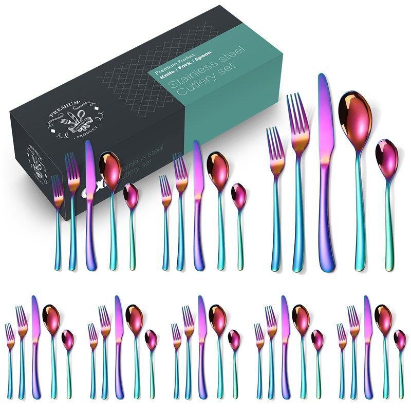 厂家直销餐具40件刀叉勺套装月光不锈钢餐具5组件镀钛西餐牛排刀,搬运/仓储/物流设备,机械式停车设备（立体停车库）,淘宝优惠券,粉丝福利购,淘宝优惠卷