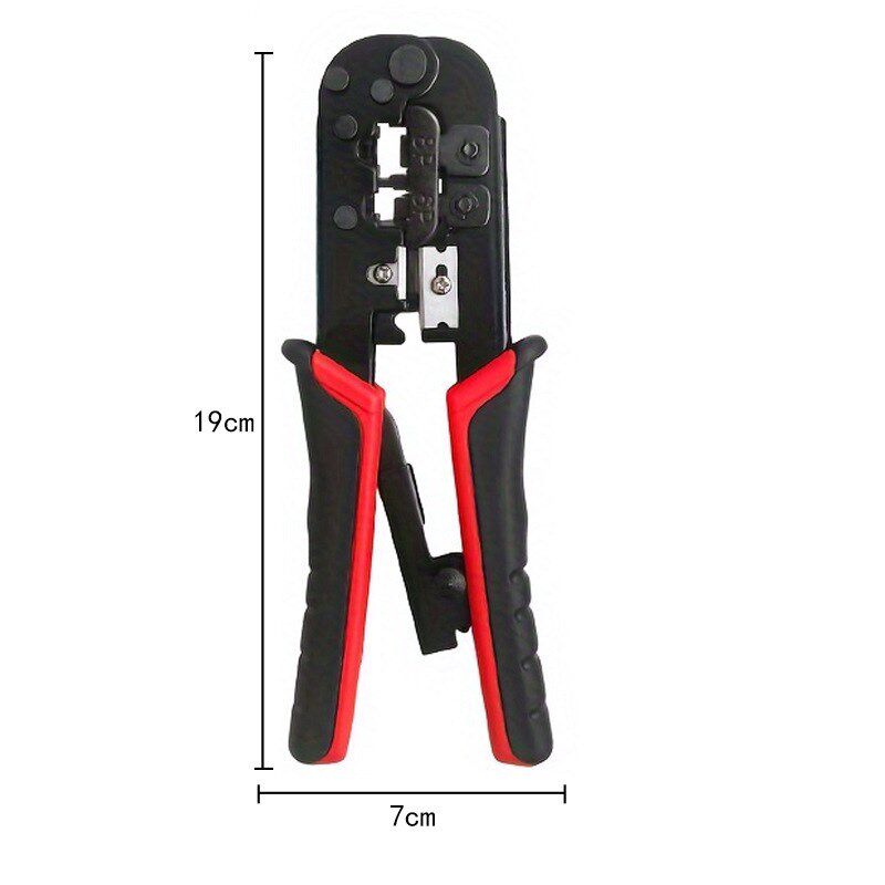 多功能网线钳水晶头双色棘轮式省力家用5类6类专业级网络压接钳子