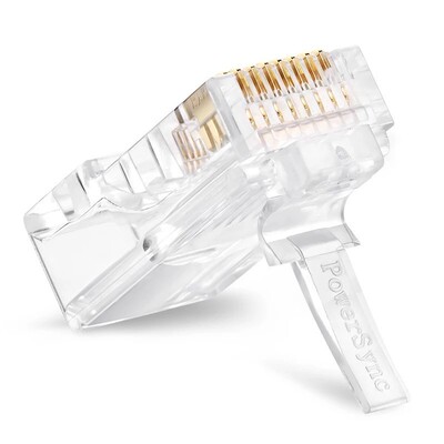 包尔星克PRS88-100-10-50五类水晶头镀金圆线RJ45网络8芯网线