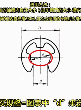 GB896 65MN锰钢开口挡圈卡簧E型挡圈卡扣卡环45X6810
