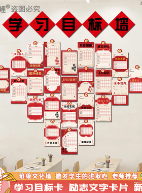 中学生学习目标墙高中班级布置卡高考分数挑战卡片中考成绩目标卡
