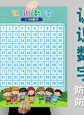 1到100认识数字墙贴儿童