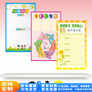 值日生表栏班务角今天我值日幼儿园墙贴小学班级文化布置贴纸