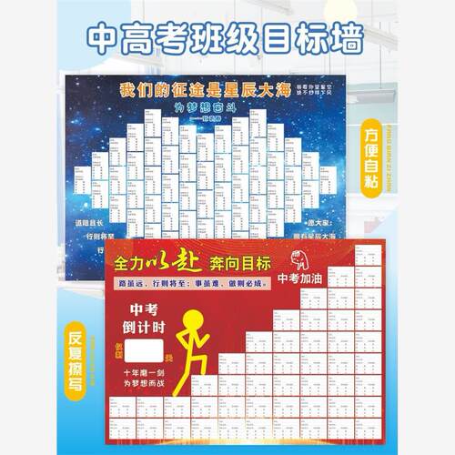 定制初高中班级目标墙贴