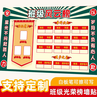 班级光荣榜墙贴初高中文化公告荣誉墙排名教室装饰布置学生评比栏