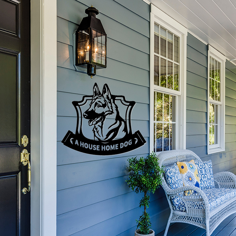 创意狗头铁艺壁挂民宿墙面墙角入户门上装饰挂件户外庭院墙上墙饰