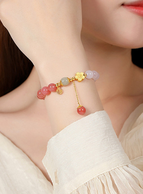 桃花手链纯银女生女2025年新款