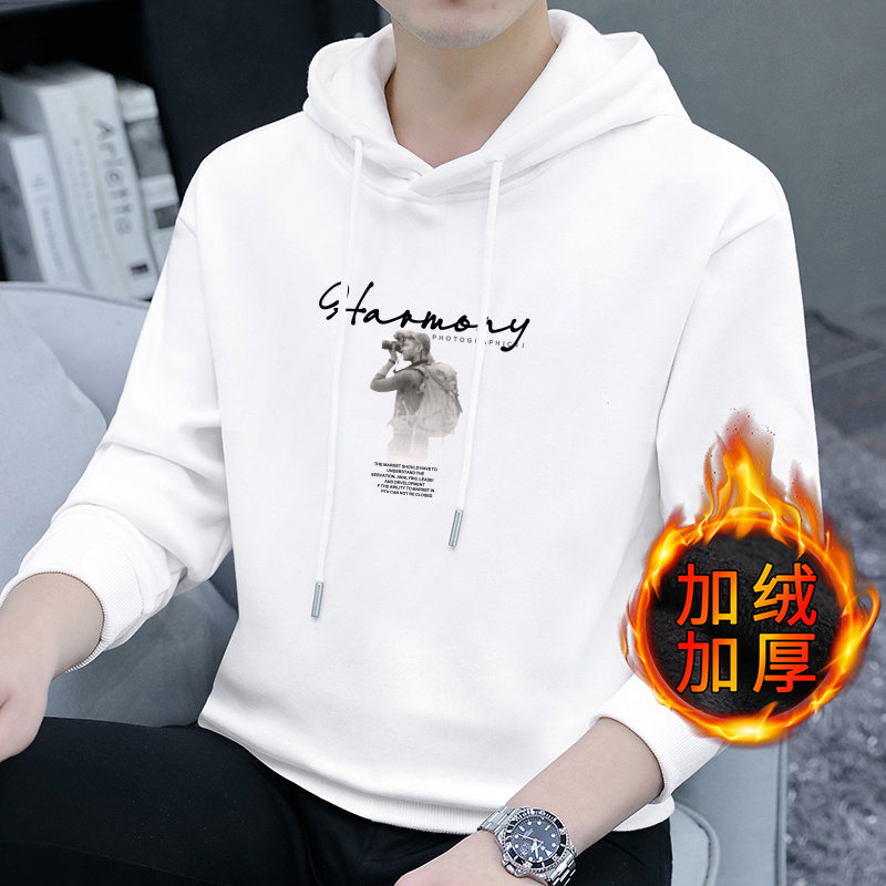 高端丨潮牌连帽卫衣男士春秋季新款重磅宽松帽衫长袖上衣加绒加厚