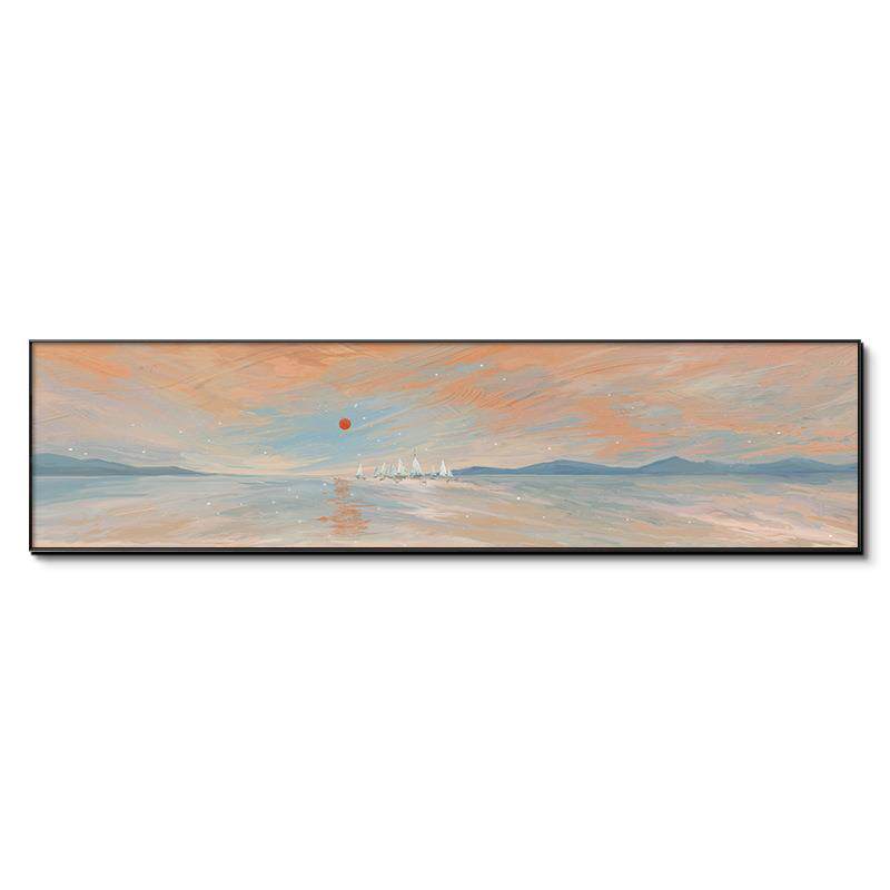奶油风卧室装饰画现代简约沙发背景墙挂画北欧风景肌理感床头壁画