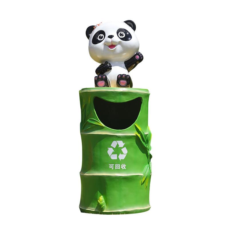 户外卡通动物垃圾桶玻璃钢雕塑景区草坪幼儿园公景观美陈装饰摆件
