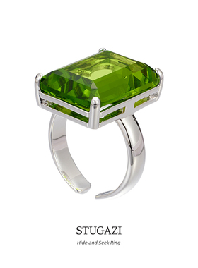 STUGAZIHide and Seek Ring匿蝶系列方形开口可调节戒指高级时尚