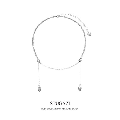 stugazi玫瑰花苞项链十字链