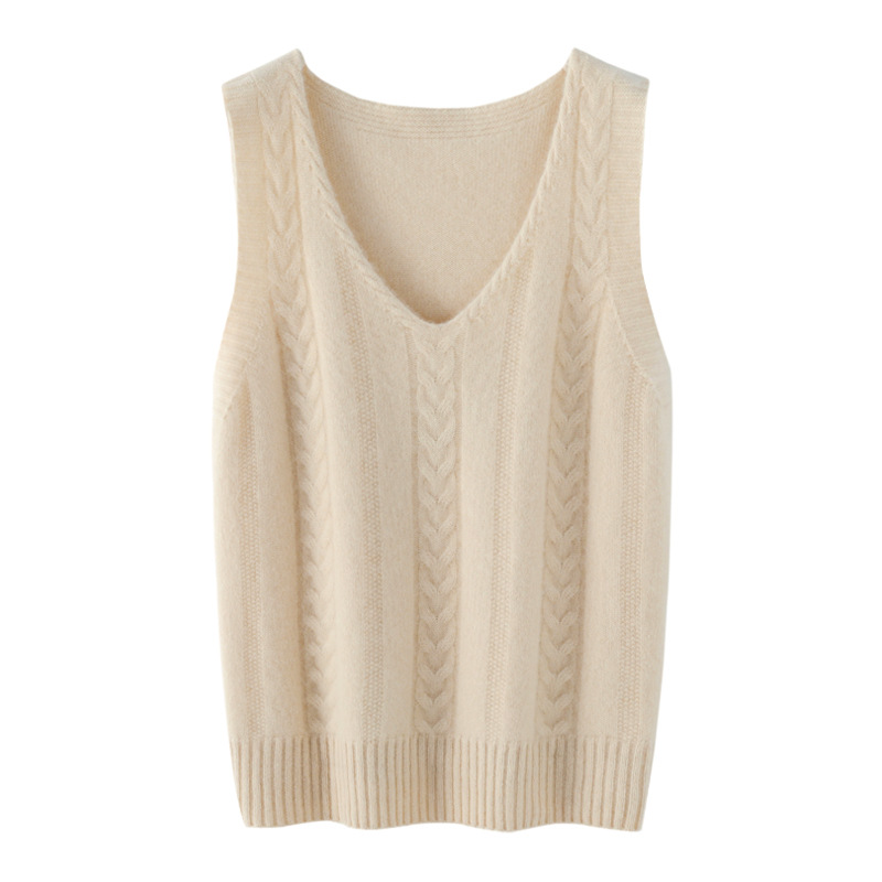 跨境批发2025秋季新款女式安迪绒针织毛衣女马甲套头背心坎肩V领