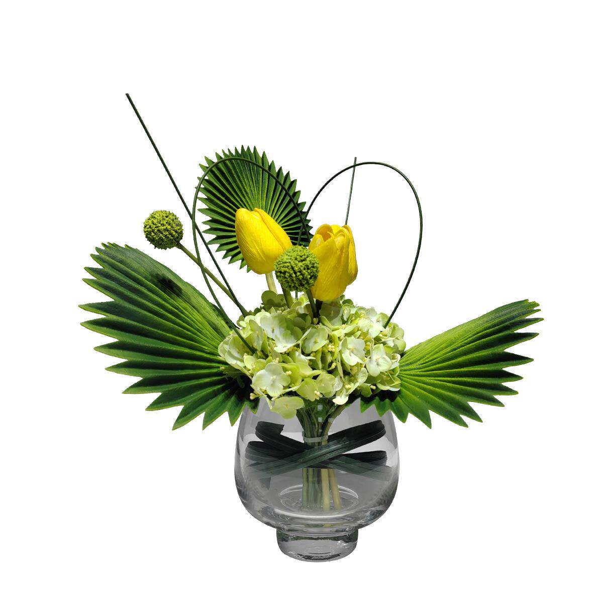 现代仿真花艺厂家直销酒店插花道具假花玻璃花器插花绿植装饰摆件