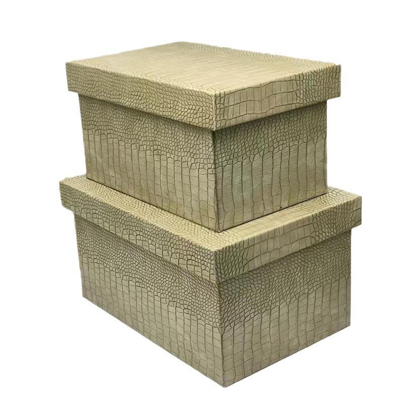样板房仿鳄鱼皮革收纳盒展厅衣帽间道具装饰品收纳箱家居软装摆件