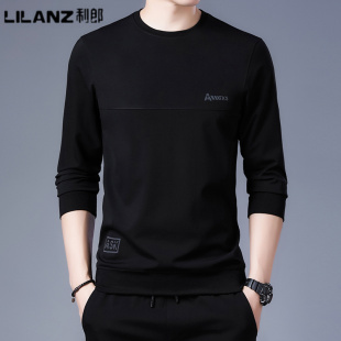 2026春秋季 圆领上衣加绒加厚卫衣打底衫 新款 t恤男士 长袖 利郎男装