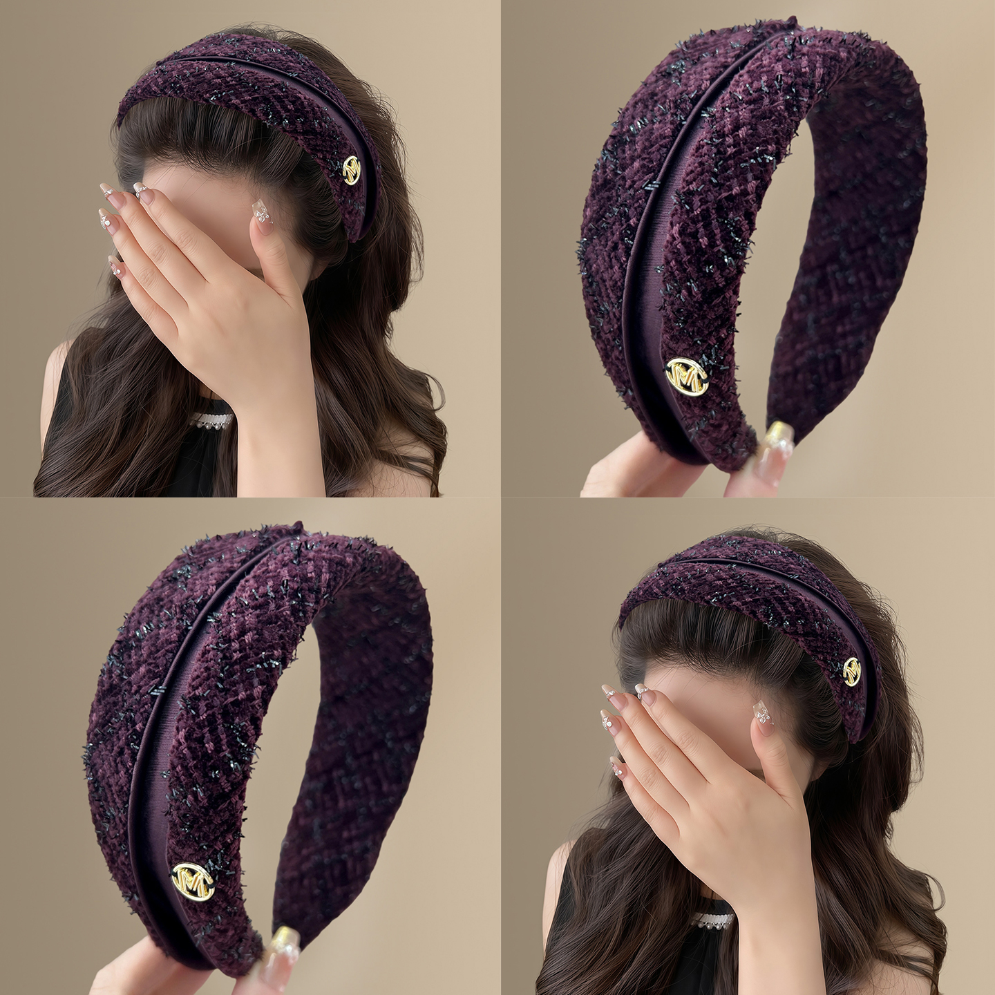 《漫步香榭》复古小香风宽边发箍