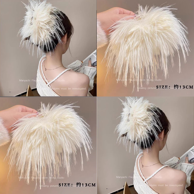 高端發夾高端黑色羽毛抓夾發夾女