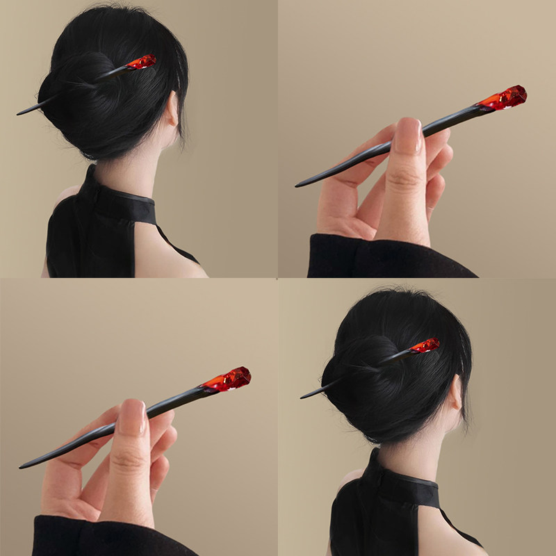 【设计原创】烈焰魔杖！檀木发簪