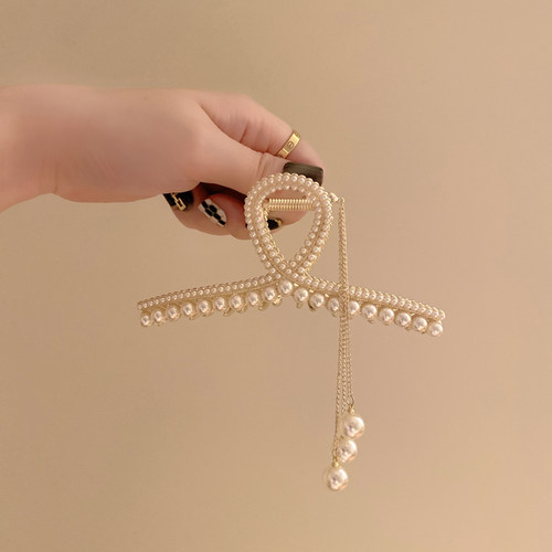 气质优雅金属盘发抓夹精致法式