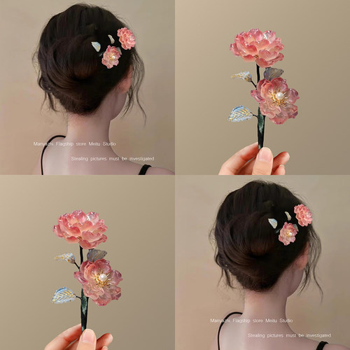 花朵发簪发钗女头饰简单簪子