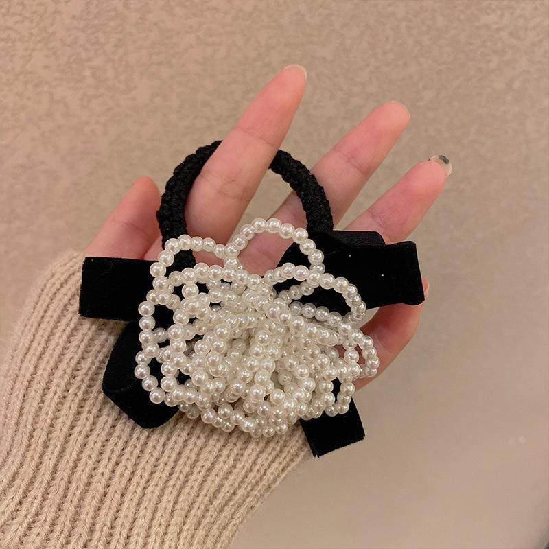 韓國甜美超仙珍珠山茶花發圈女