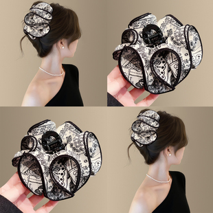 贵气女主~腰果花云朵抓夹女2025新品发量大发抓盘发鲨鱼夹头饰女