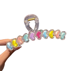 糖果色星星发夹后脑勺盘发抓夹女可爱大号发卡2023新款鲨鱼夹头饰