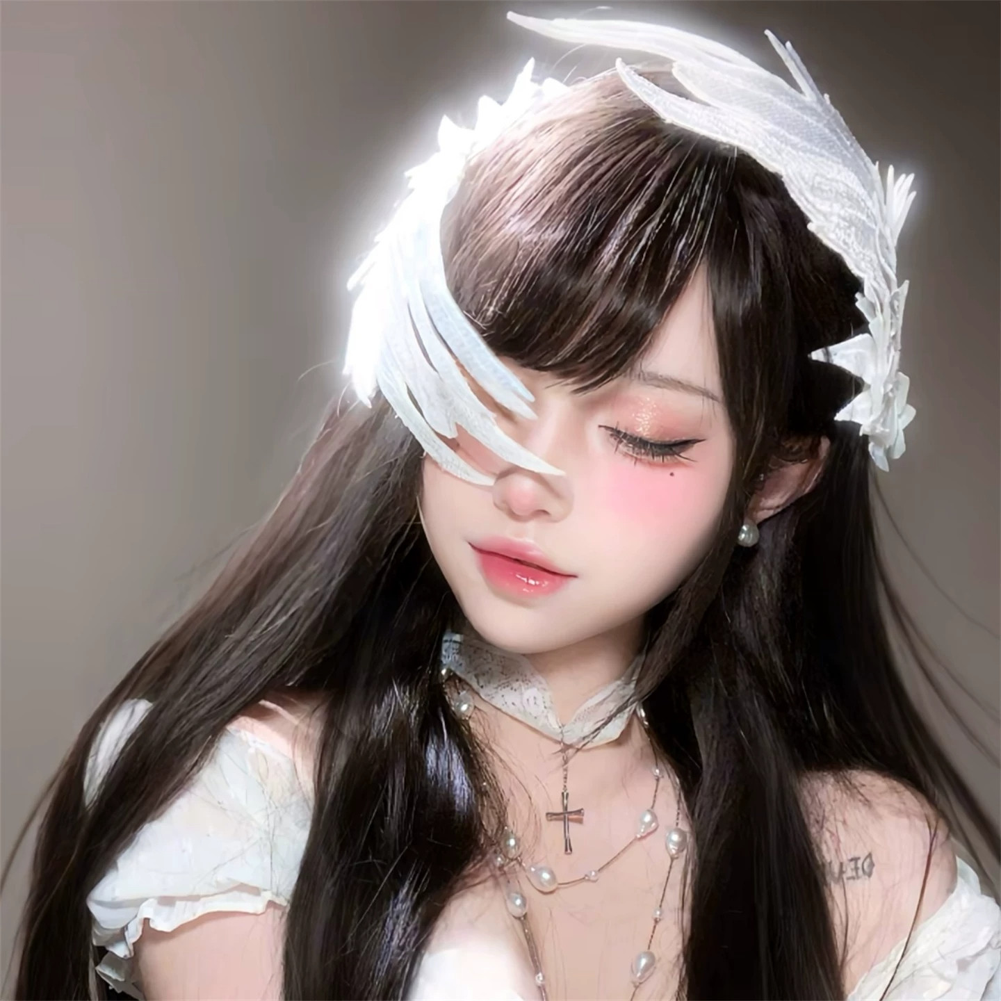 真爱降临~天使之翼白色羽毛发夹