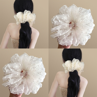 花园秘事~网纱波点大肠发圈女甜美可爱少女心头绳ins发饰旅行发卡