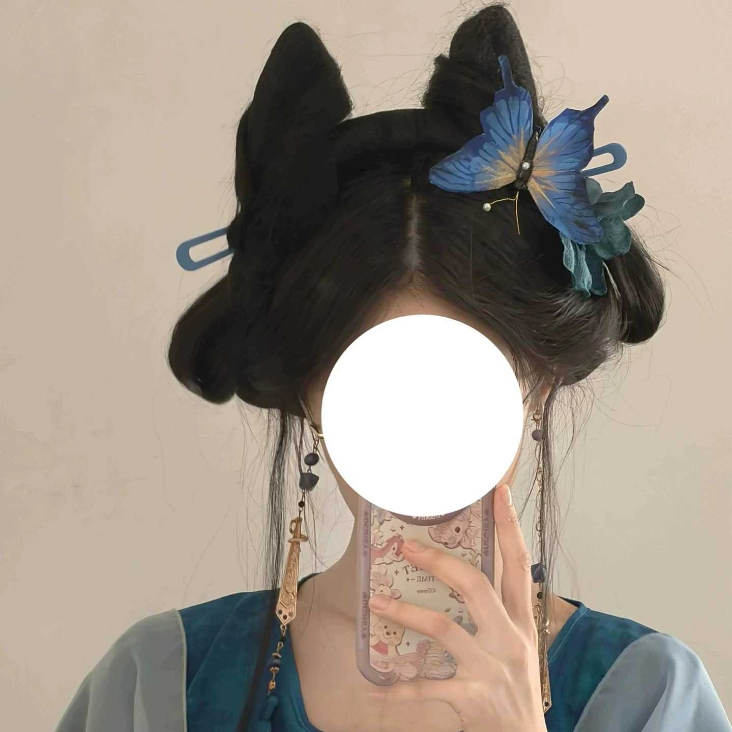 「人间琴悠扬」古风蝴蝶珍珠发夹